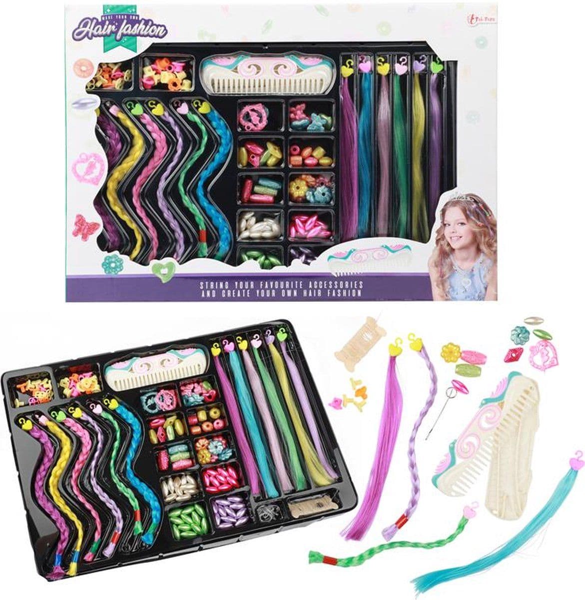 Set versier je haar 41854A - Haarkralen en vlechtjes - Kleurrijk