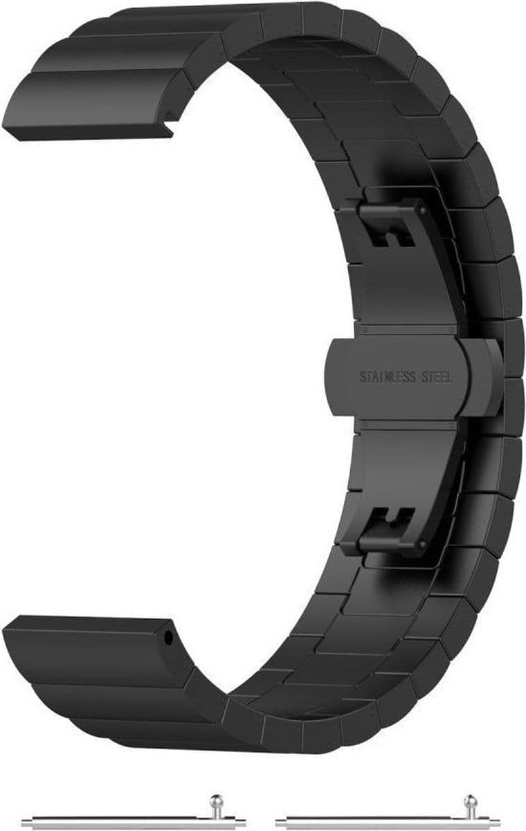 Just in Case Samsung Galaxy Watch Active 2 - Metalen Watchband - RVS schakelarmband - zwart