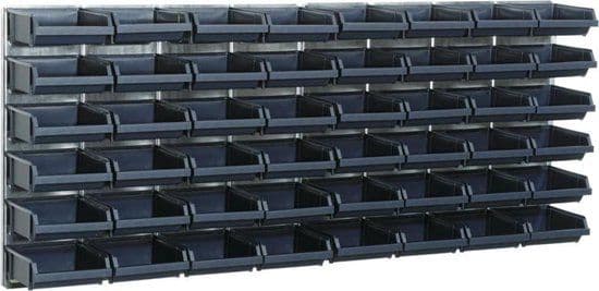 Raaco Wandpaneel - 2 wandpanelen met 48 magazijnbakken - 144 x 104 x 440 mm (2 stuks)