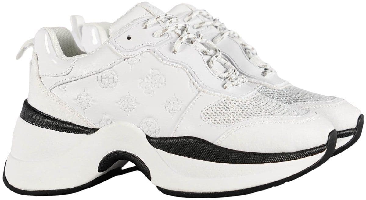 GUESS Jennea 2 Active Lady - Chunky Sneakers - Glitterstof - Wit