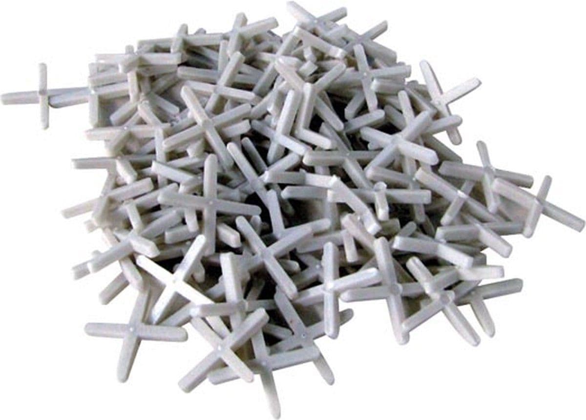 Toolland Tegelkruis - Voegkruisjes 2 mm - Kunststof wit (250 stuks)