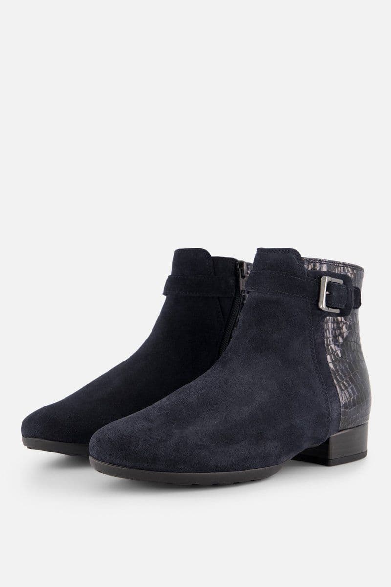Gabor Enkellaarsjes - H-leest - Blokhak 2 cm - Blauw