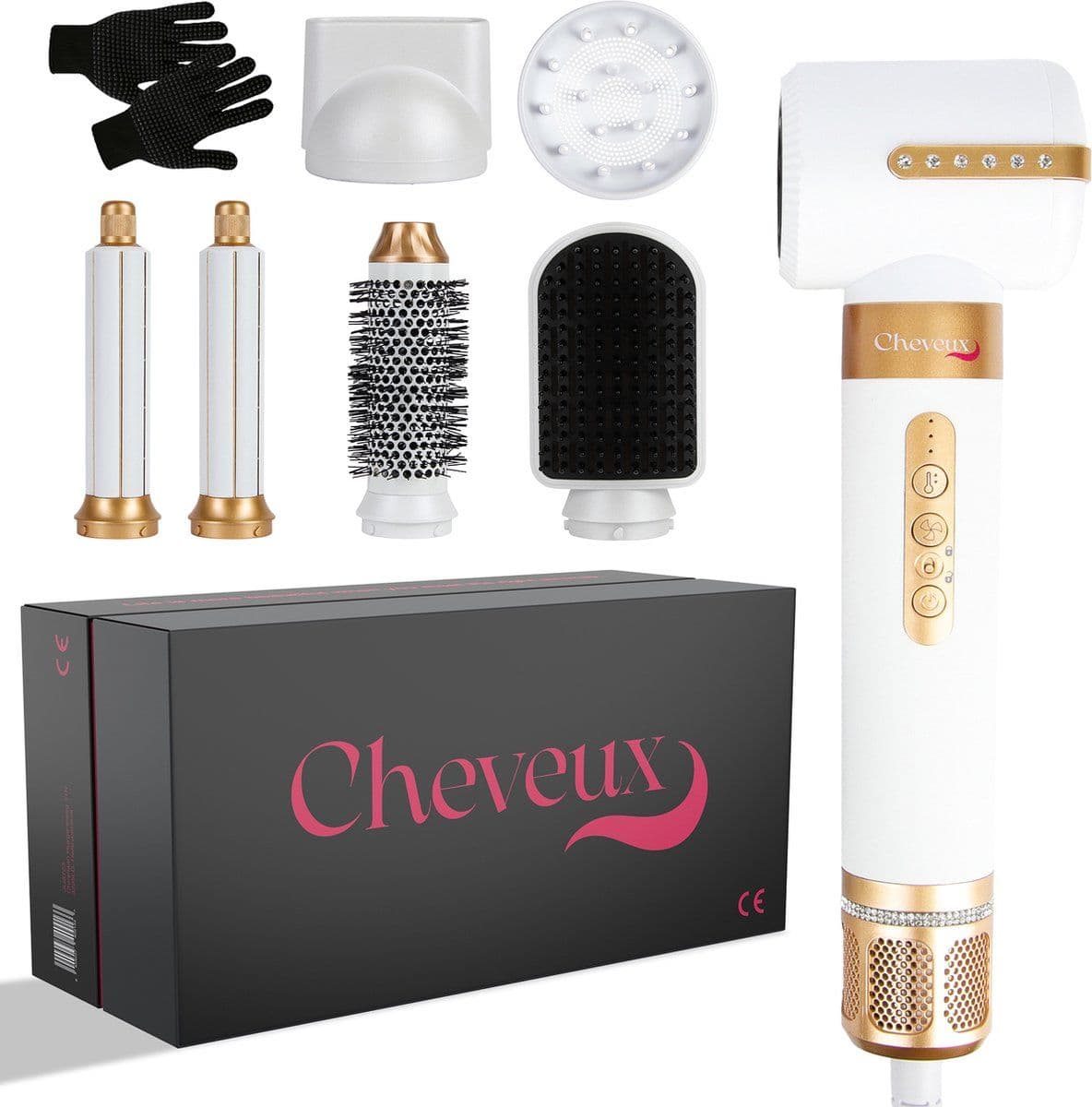 Cheveux 7-in-1 Airstyler PRO - Multistyler - 7 opzetstukken - Wit