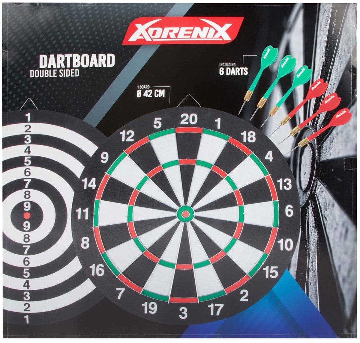 Xdrenix Dartbord 42 cm - Paperflock - Dubbelzijdig