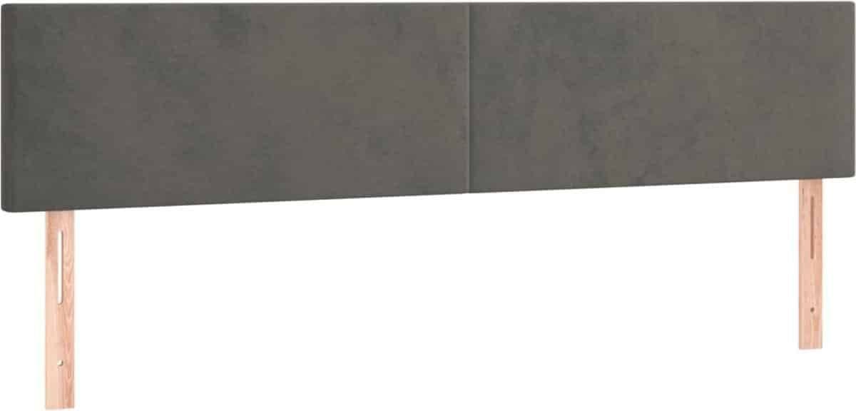 vidaXL Hoofdborden - 90x5x78/88 cm - fluweel - donkergrijs (2 stuks)