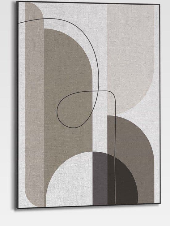 Orange Wallz - Abstract Tight - Ingelijste Print 50 x 70 cm - Zwart