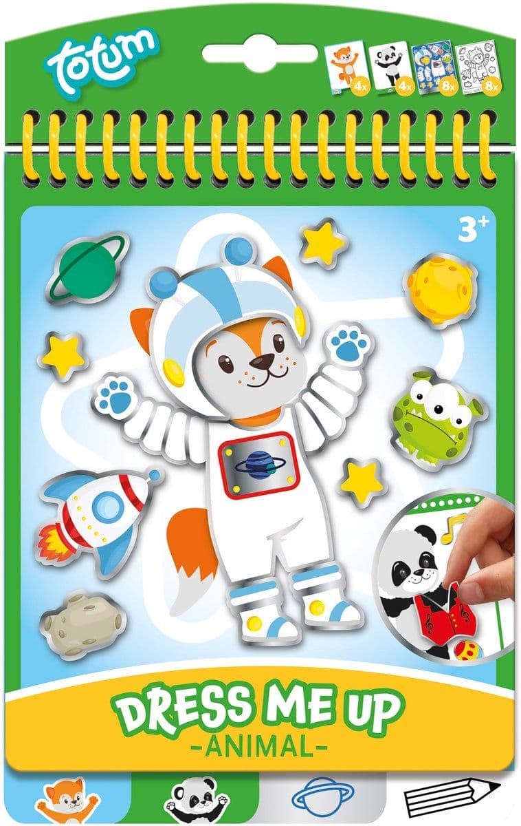 Totum 025837 - Dress-Me Up Sticker- en Kleurboekje - Dieren - Vos en Panda