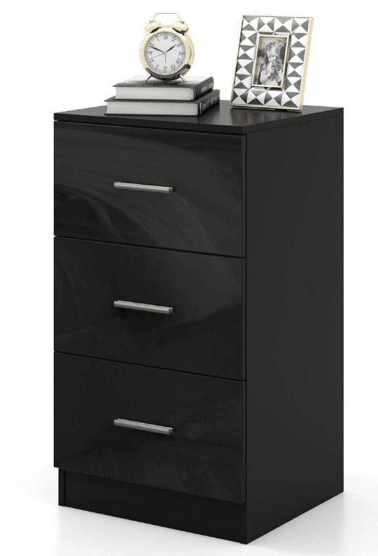Coast Ladekast Zwart - Smalle Opbergkast met 3 Lades - 34 x 37 x 66 cm