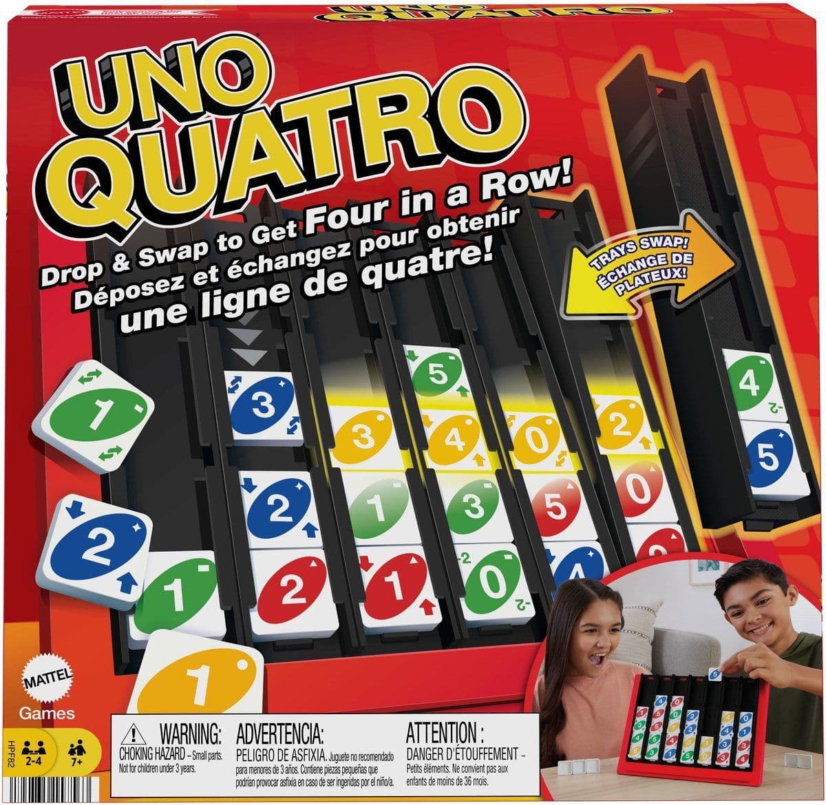 UNO Quatro - Bordspel - 4-op-een-rij met Actieblokjes
