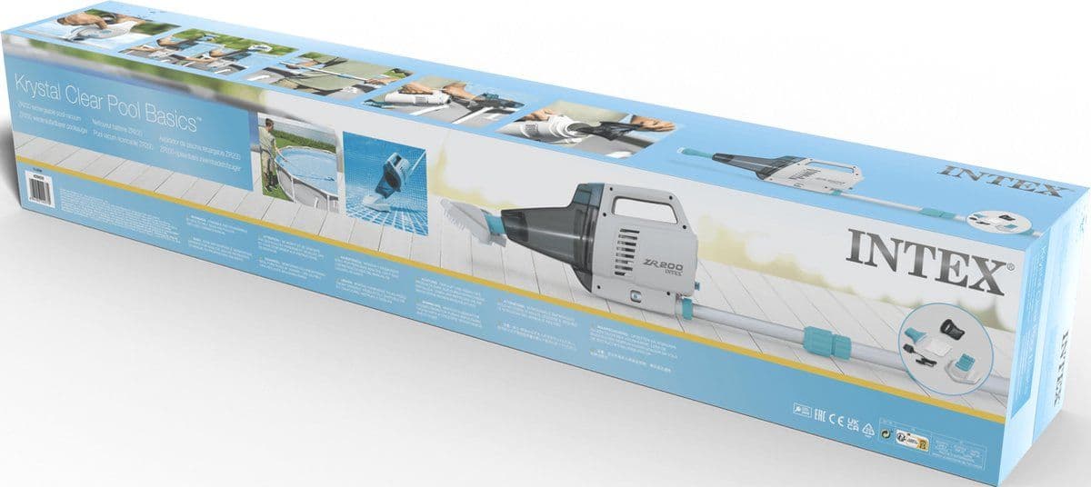 Intex ZR200 - Oplaadbare Zwembad en Spa Stofzuiger - 280 cm telescopische schacht - Wit Blauw