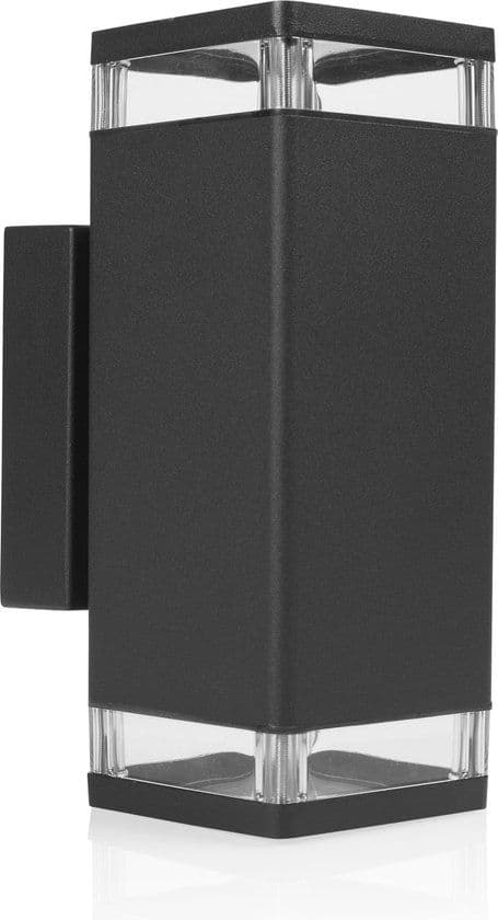 Smartwares OOL-50019 - Wandlamp Tweezijdige buitenlamp - GU10 fitting - 235 x 90 x 130 mm - Zwart