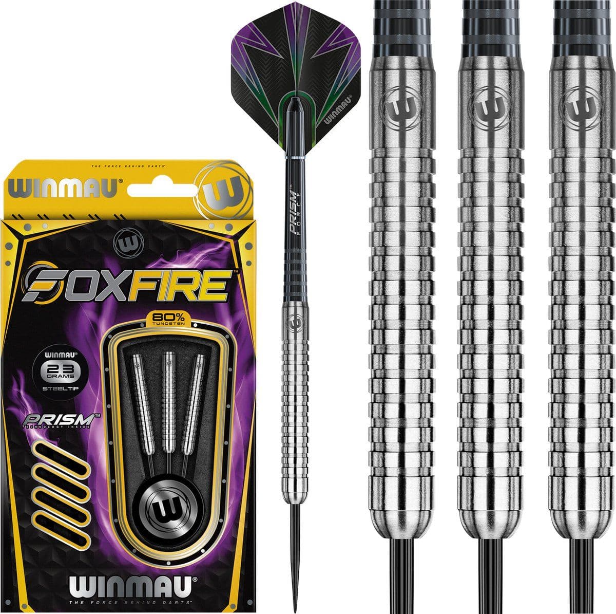 Winmau Foxfire - Darts 23 gr NT 80% - Nylon shafts Mega flights