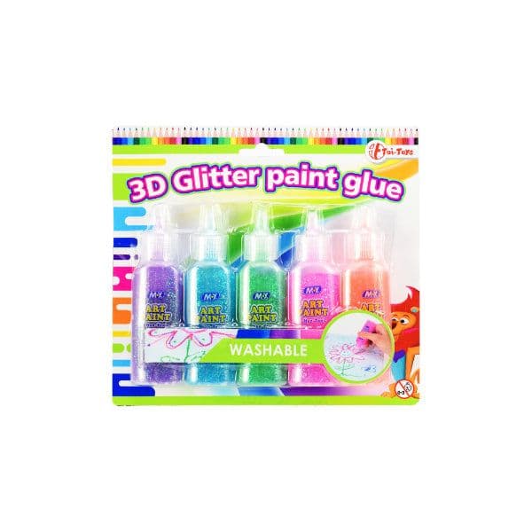 Glitterlijm - 5 tubes - Afwasbaar - 47285A
