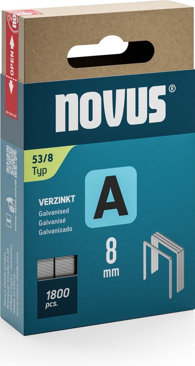 Novus Tools 042-0774 - Nieten Type 53 - Fijndraad 8 mm x 11.3 mm - 1800 stuks