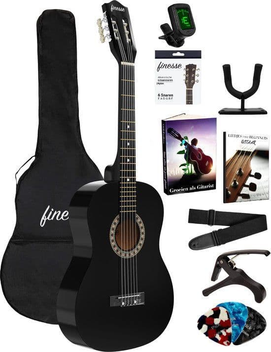 Finesse® Austin - Akoestische Gitaar - Starterset - 4/4 - Zwart