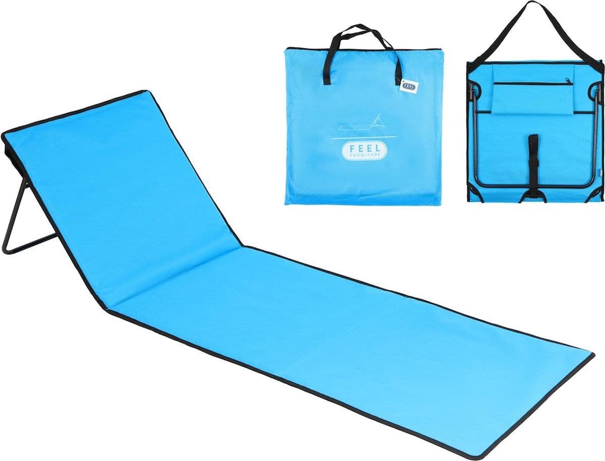 Feel Furniture - Strand Ligbed - Draagbaar Opvouwbaar - Blauw