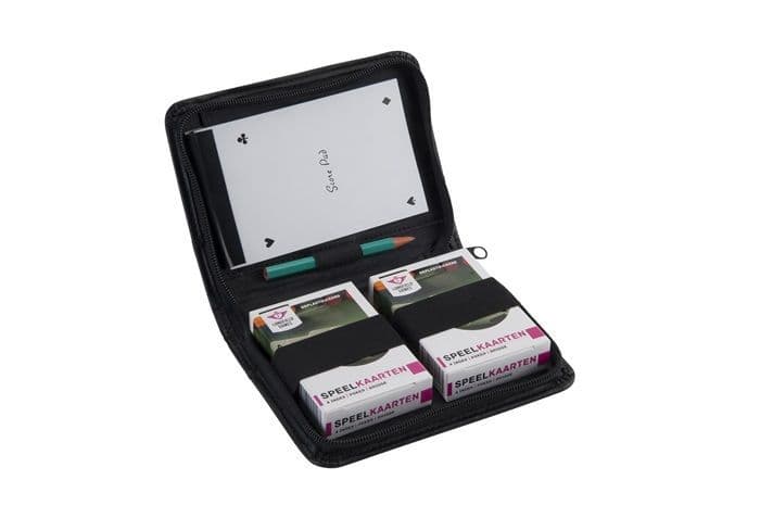 Speelkaarten luxe 390120 - Etui - 2 spel kaarten blocnote potlood