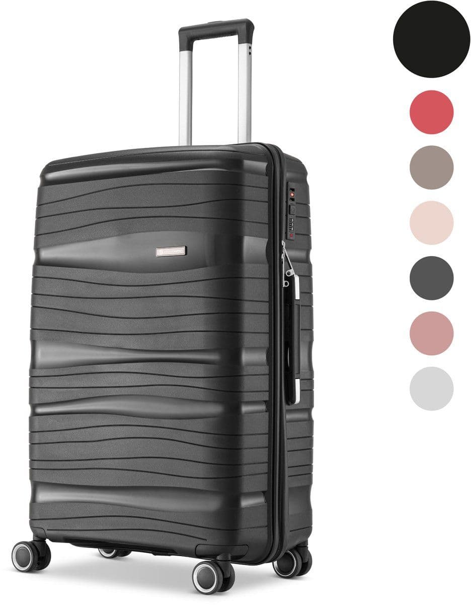 SKYCASES Travel One - 24-inch Medium Reiskoffer - Lichtgewicht Waterdicht Cijferslot - Zwart V2