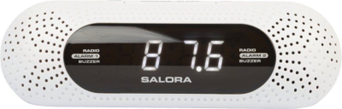 Salora CR626USB - Wekker - AM/FM radio met USB opladen - Wit