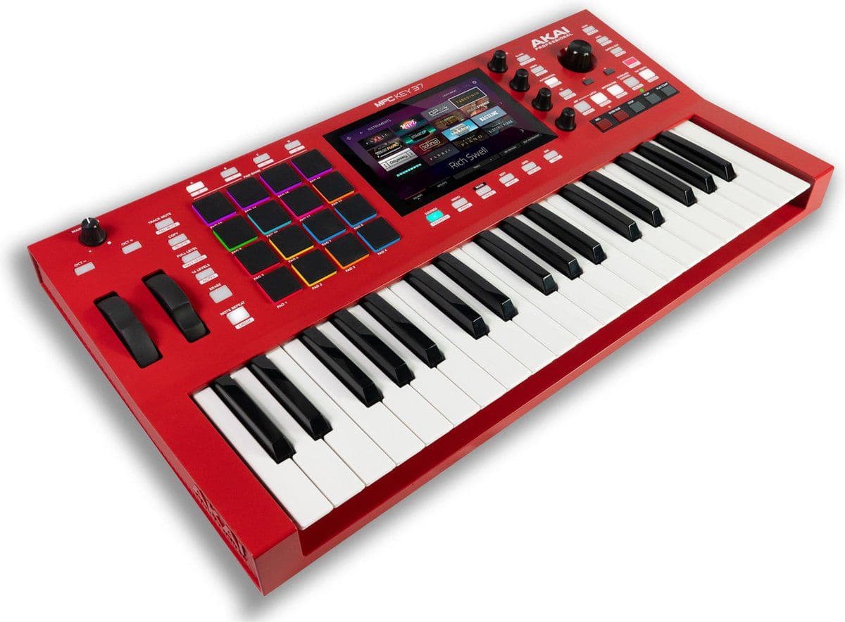 Akai Professional MPC Key 37 - Standalone Productie Synthesizer - Wi-Fi Bluetooth Touchscreen - Rood wit