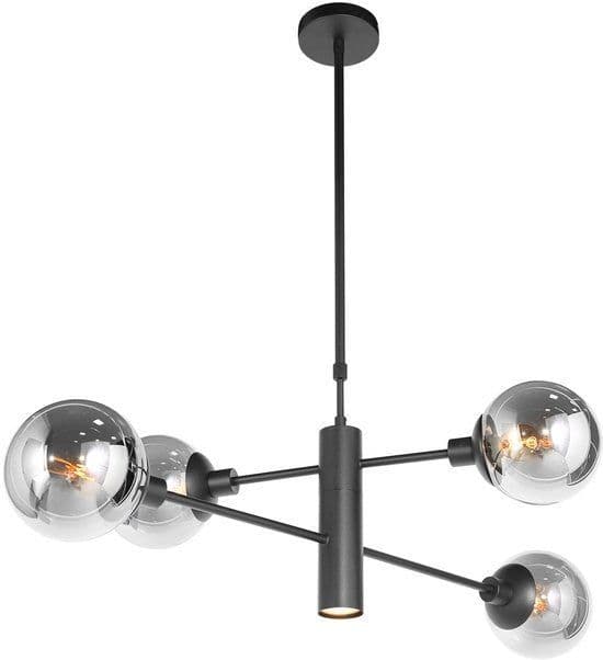 Steinhauer Constellation - hanglamp - E14 - Ø 90cm - zwart - 3804ZW
