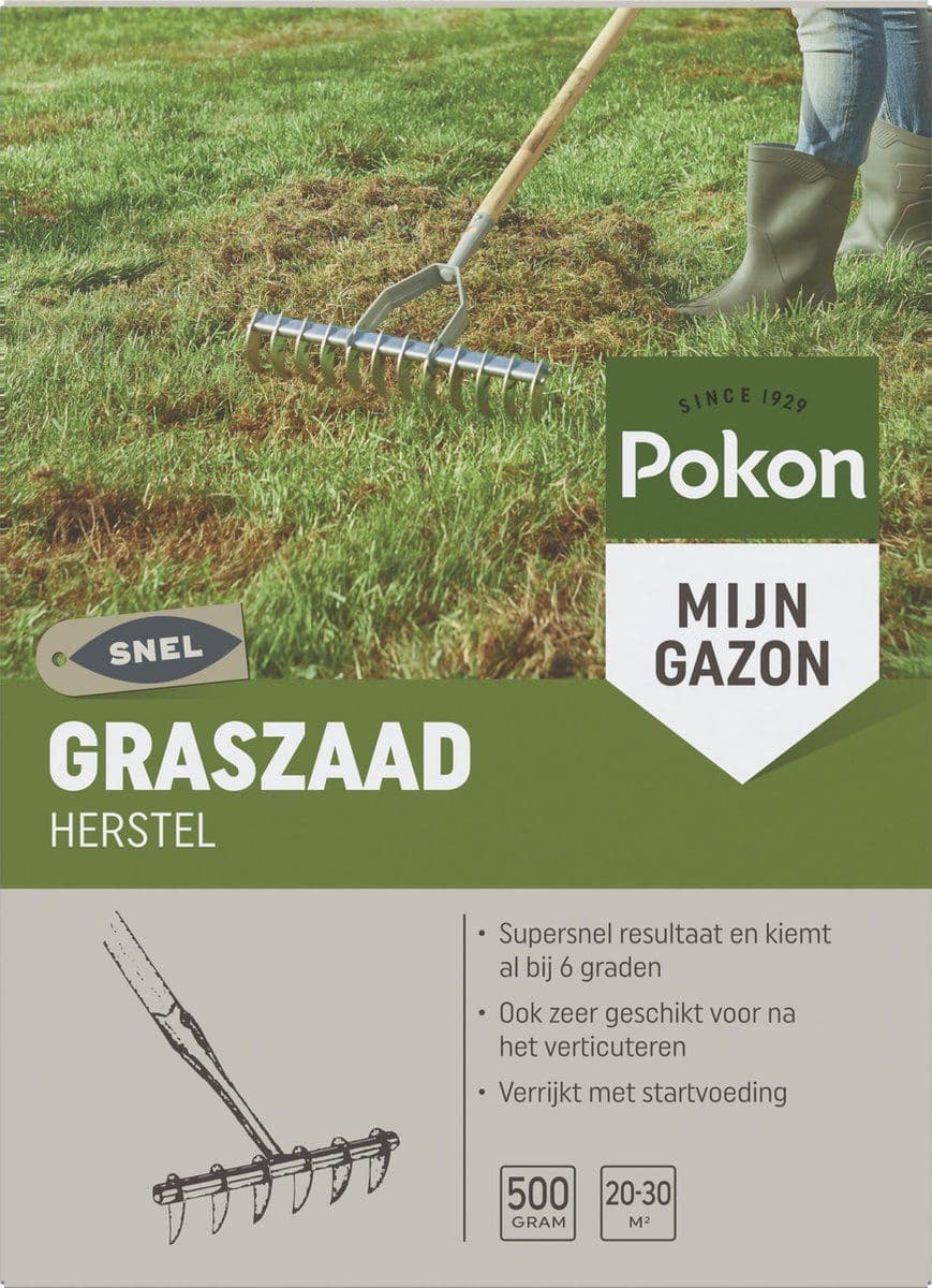 Pokon SOS Graszaad Herstel - 500gr - Supersnel resultaat - Kiemt bij 6 graden