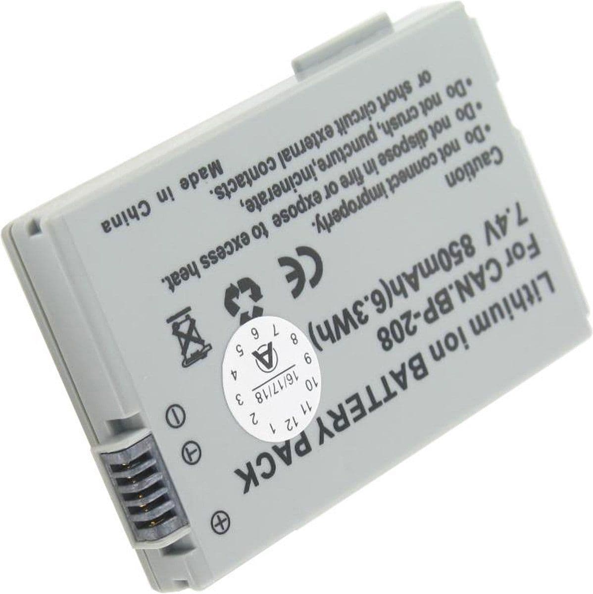 AccuCell-batterij geschikt voor Canon DC210-camcorder, 850 mAh