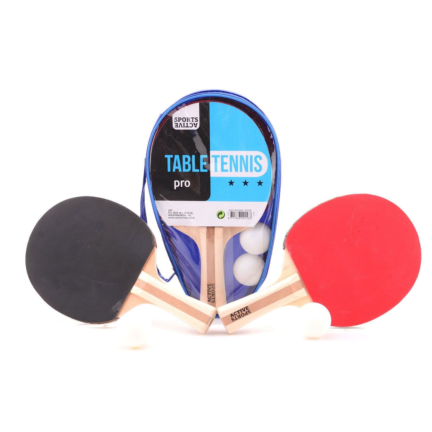 Sportline 20156 - Tafeltennisset - 2 batjes 2 balletjes - Tas