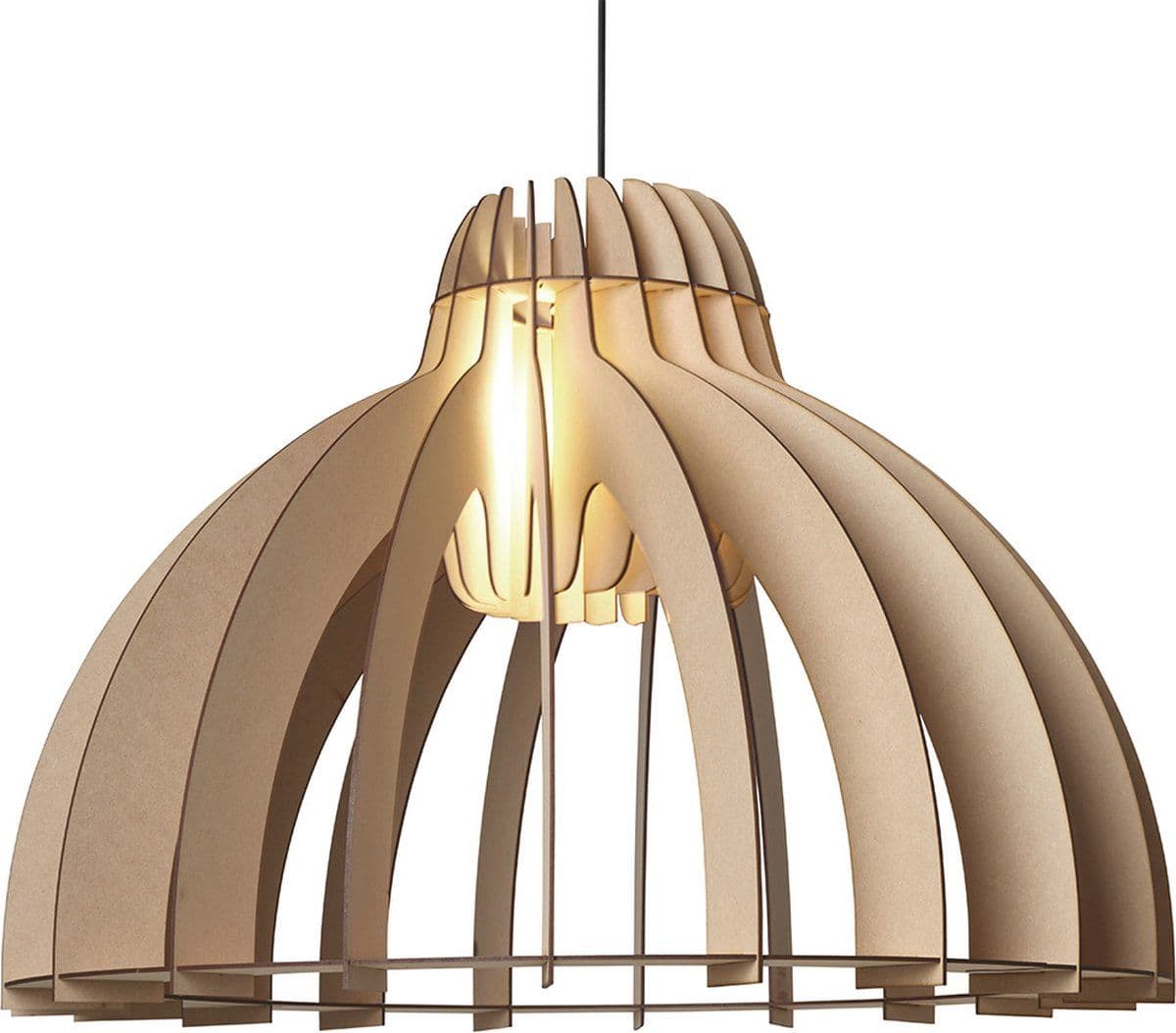 Van Tjalle en Jasper | Granny Smith XL hanglamp - Natural | Extra Groot | MDF (hout) - Laser gesneden | Hout kleur | E27 fitting | Dimbaar - Geschikt
