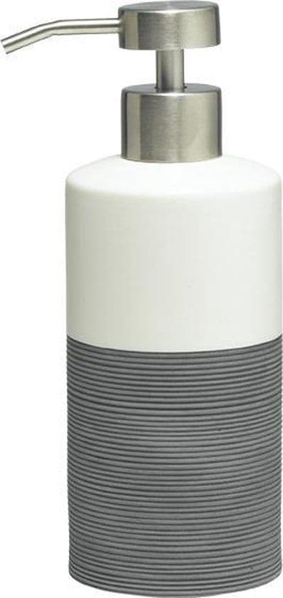 Sealskin Doppio - Zeepdispenser 325 ml - Handgeschilderd keramiek - Grijs