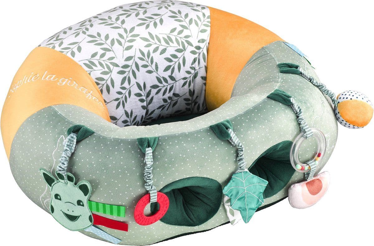 Sophie de giraf Baby Seat & Play - Babystoel met activiteiten - Stimulatie motorische vaardigheden - Groen Geel Wit