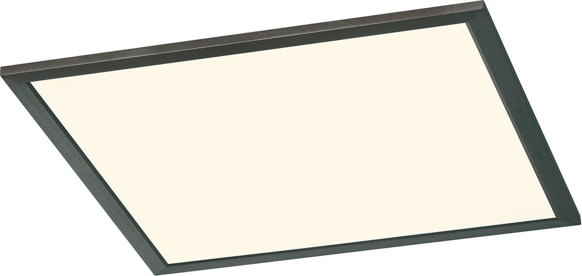 TRIO - LED Plafondlamp - Dimbaar - 26W - Warm Wit 3000K - Vierkant - Zwart - Aluminium