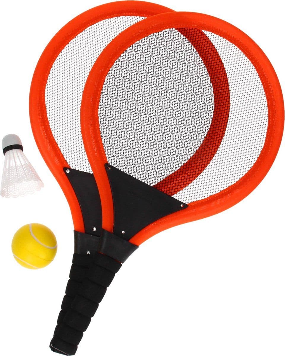 Tennisspel JohnToy met bal en shuttle