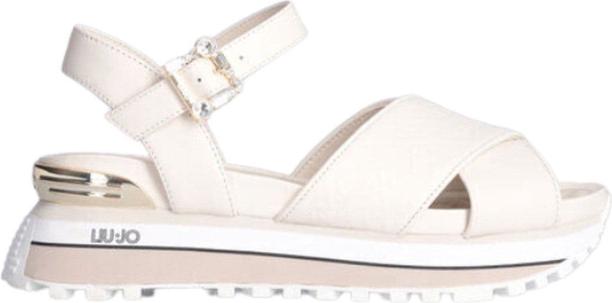 Liu Jo Dames Sandalen - Plateau sandalen met Monogramlogo - Butter - Maat 38