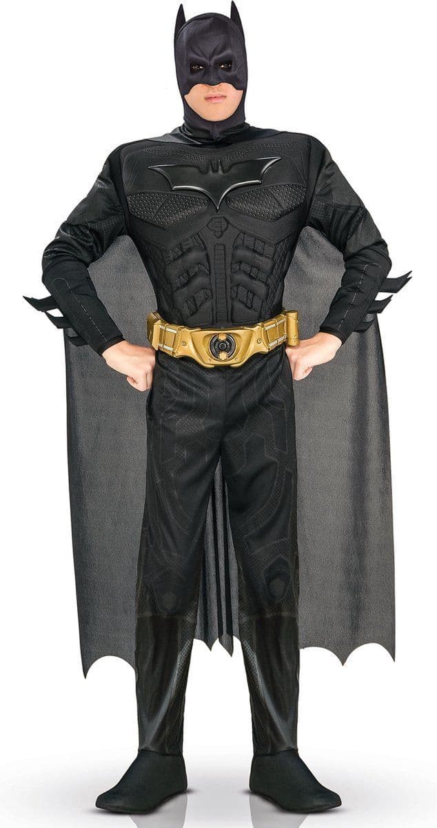 Batman Deluxe - Kostuum - Volwassenen - M - gespierde borstkas cape riem