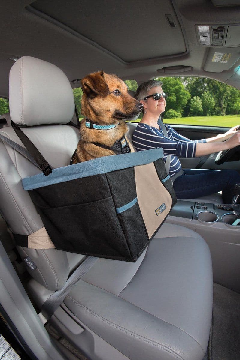 Kurgo Rover Booster Seat - Verhoogde autostoel voor honden tot 13kg - Waterdicht - Zwart/Blauw 30x40x20cm