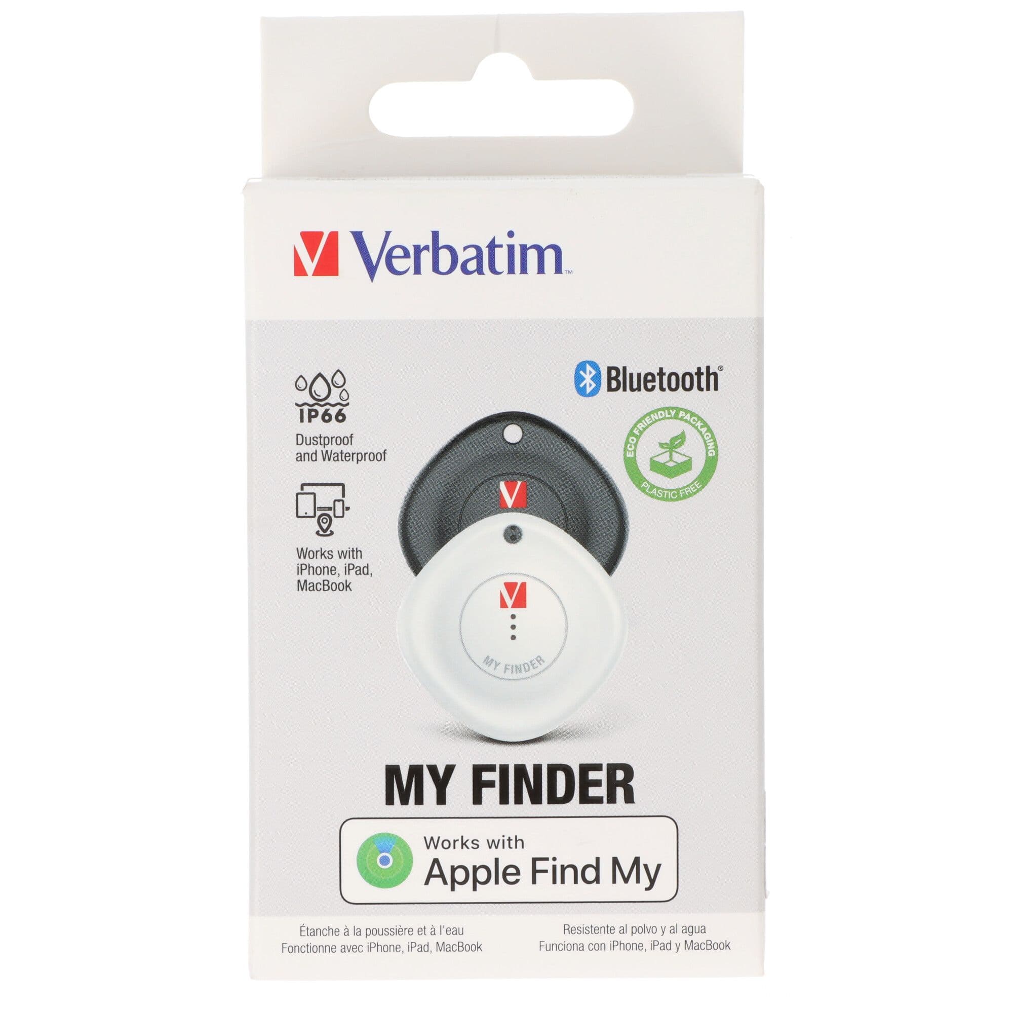 Verbatim Bluetooth-tracker, My Finder, voor Apple-apparaten zoals iPhone, iPad, MacBook, met sleutel