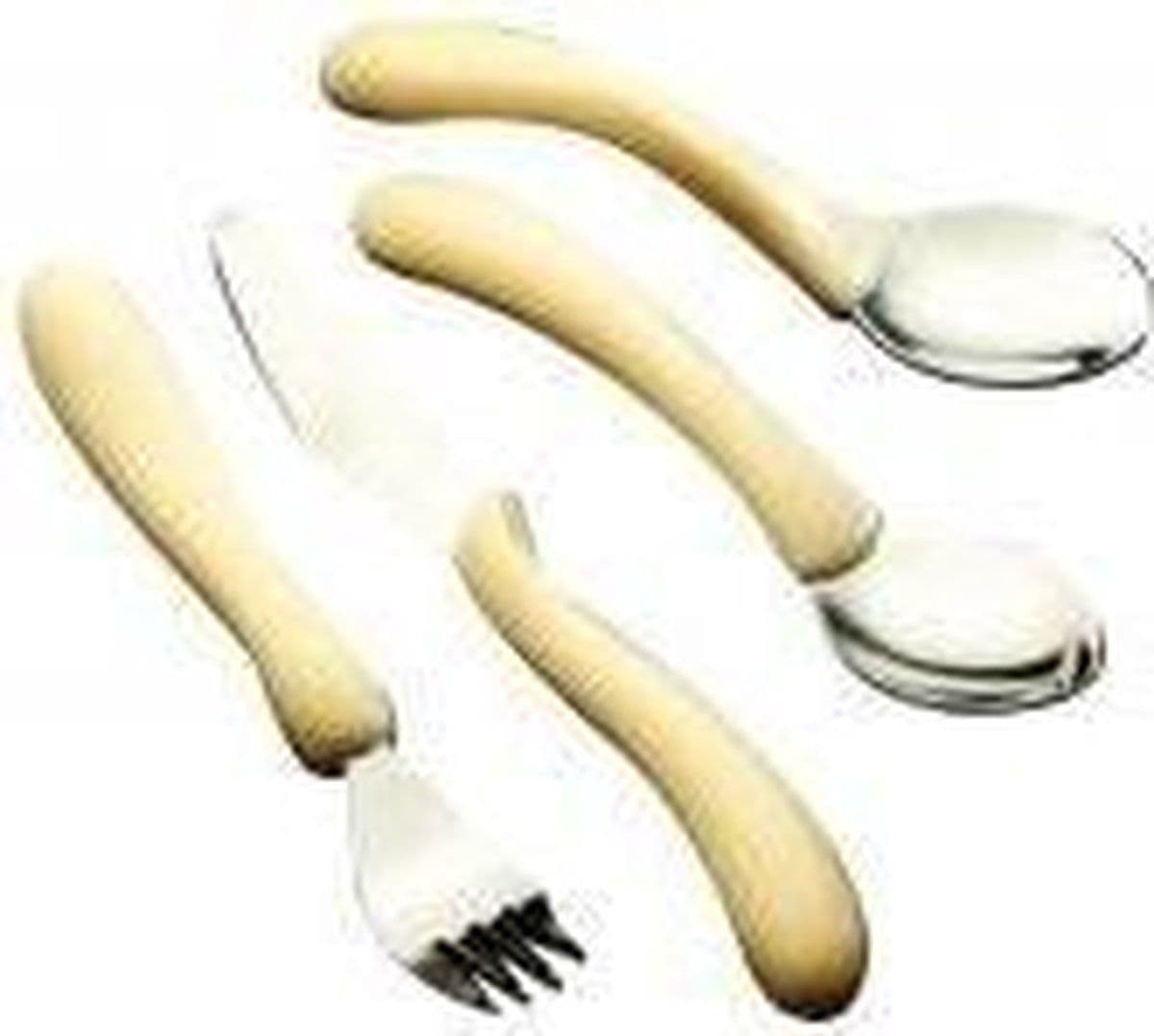 HC Aangepast bestek Caring - Vork - Anatomische handgrepen 12,7 cm - Grijs Beige