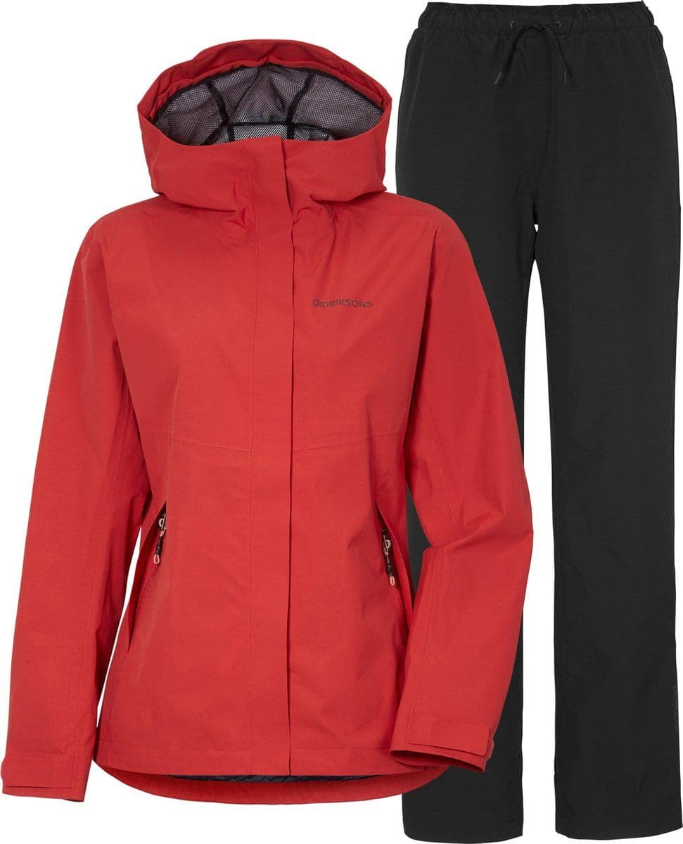 Didriksons Grit - Outdoorjas & broek set - 100% waterdicht - Rood