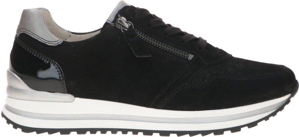 Gabor 66.528 - Lage sneakers - Vetersluiting en rits - Zwart