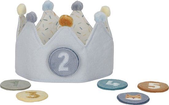 Little Dutch - Verjaardagskroon van stof - Cijfers 1-5 - Blauw