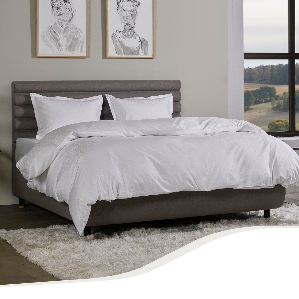 Home by TEMPUR® - Dekbedovertrek - Katoensatijn - Strijkvrij - Wit - 200x220 cm