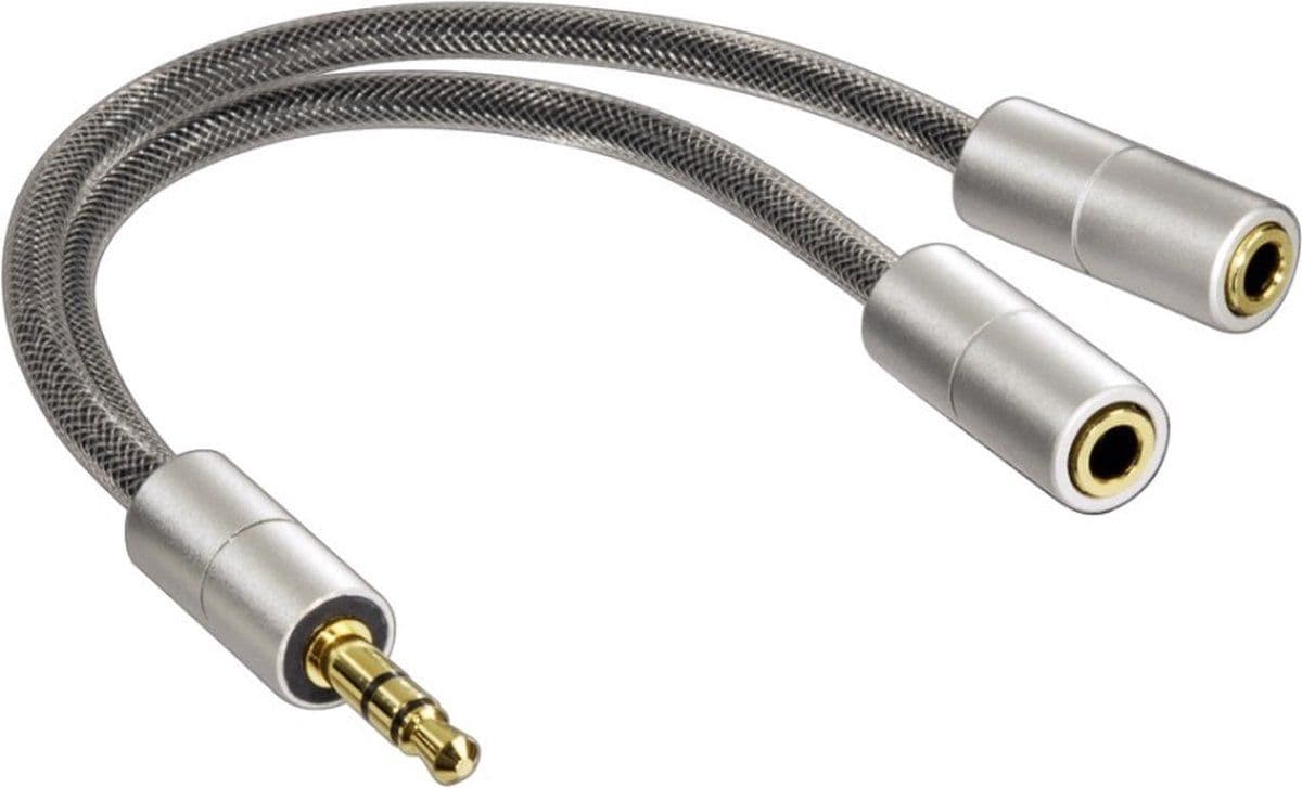 Hama 04780857 - Compactadapter - 2 x 3.5 mm stereokoppeling - Zilver