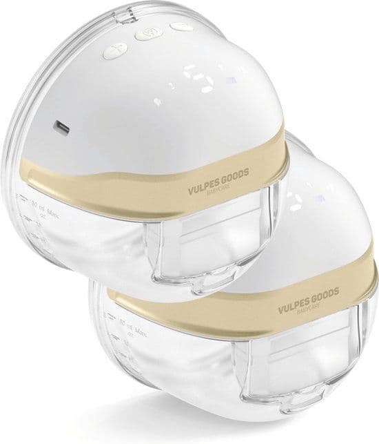 Vulpes Goods® BabyCare - Elektrische Draadloze Borstkolf PRO - Dubbele Borstkolf - Handsfree & Draagbaar - Premium White & Gold