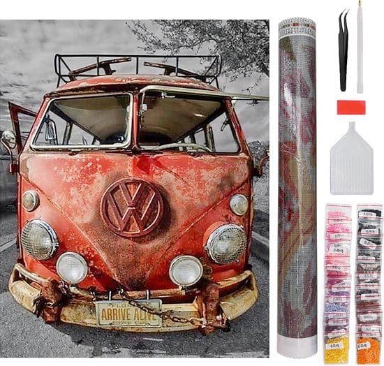 MTM Diamond Painting - Volkswagen bus - 30 x 40 cm - Volledig pakket