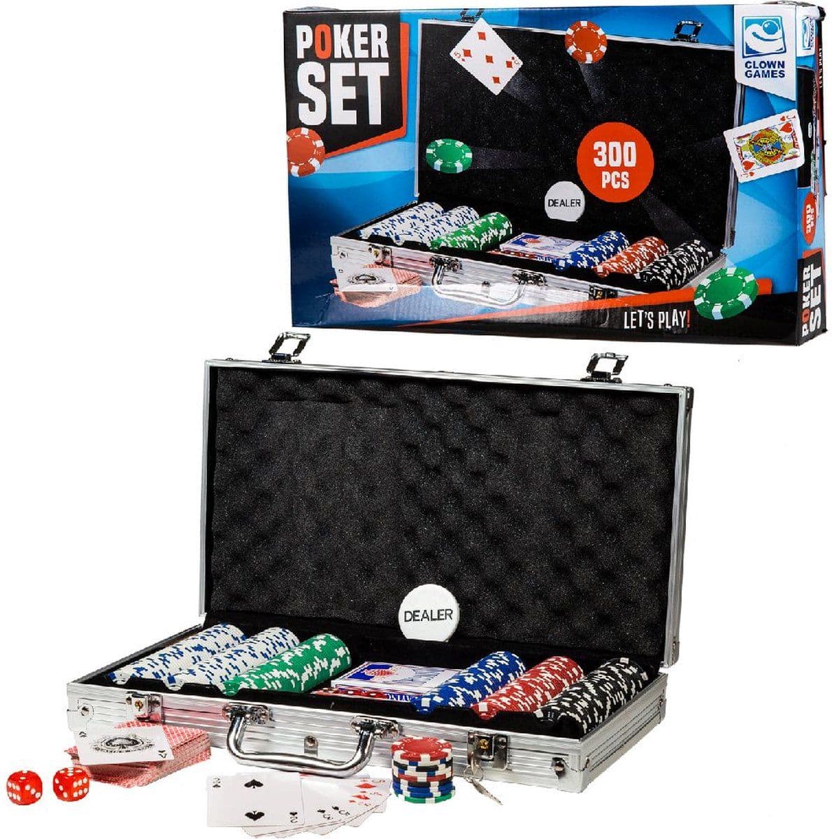 Clown Games 0603023 - Poker Set - 300 Dlg - Aluminium Koffer