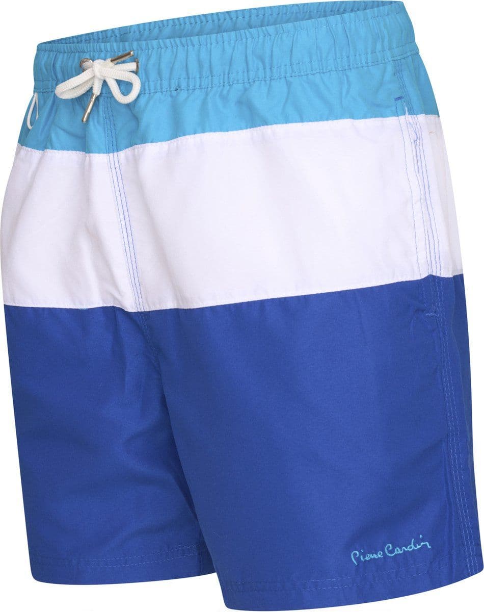 Pierre Cardin Blocked Swim Short - Heren Zwembroek - Polyester - Turquoise/Wit/Royal