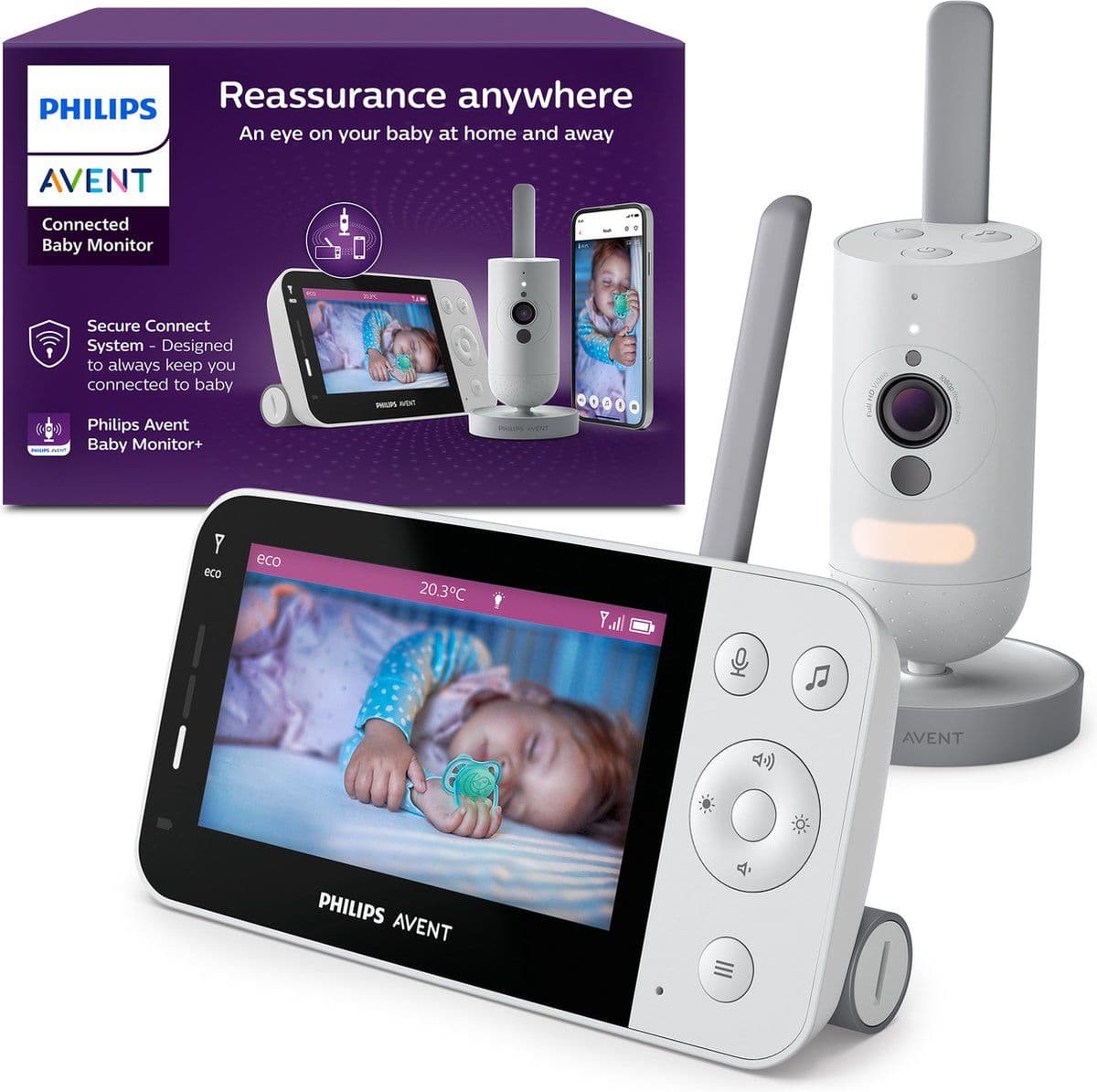 Philips Avent SCD951/26 - Beeldbabyfoon - Camera Full HD 1080p - Wit/Grijs