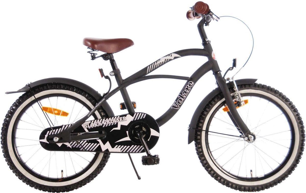 Volare Black Cruiser - Kinderfiets - 18 Inch - Jongens - Zwart
