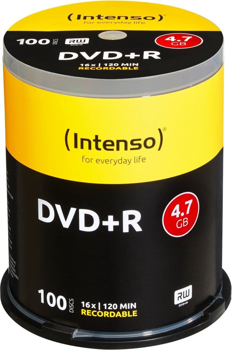 Intenso 4111156 - DVD+R - 4.7 GB 16x - 100 stuks (100 stuks)